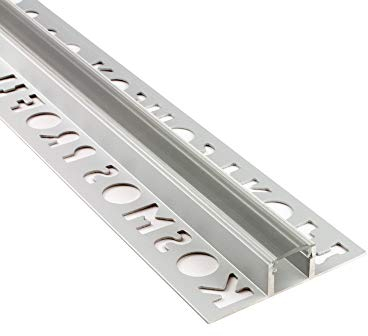 T77 LED Alu Premium Fliesenprofil Bordüre 10mm silber - 2m klar