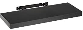 LOLAhome Estante de Pared Flotante de Madera MDF Negro Decorativo,Balda de Pared,De 23x60 cm para Salón, Cocina, Oficina, Dormitorio,Resistente