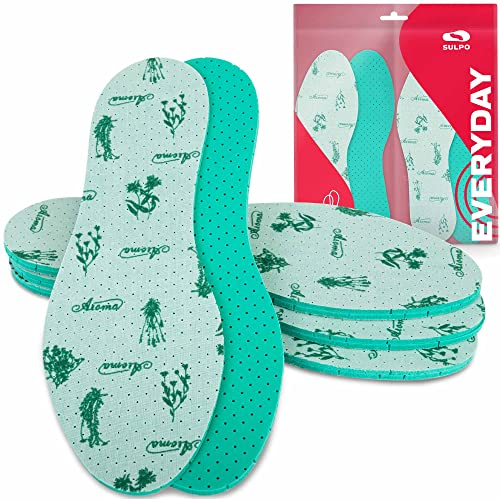 SULPO 4 Paare Einlegesohlen Aroma Minze Frischesohlen gegen schweißfüße Deo Einlagen für Herren und Damen Sohlen mit einem Duft von Minze gegen Geruch (43)