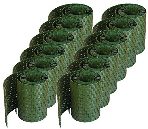 workingHOUSE Recinzione Giardino, Polyrattan, Frangivisto, Protezione per Gli Sguardi Indiscreti, Pannelli per Recinzioni 255 cm x 19 cm (12x Verde)