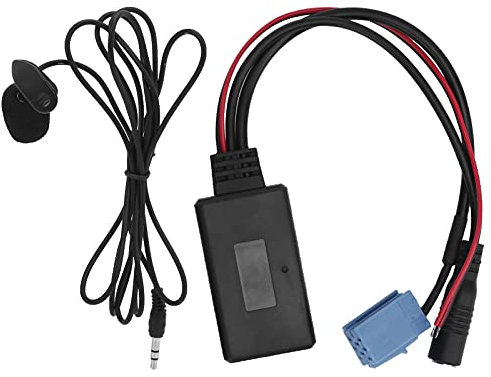 Microphone éréo de Voiture, Microphone de Voiture Autoradio Micro Mini ISO 8 Broches avec Adaptateur de Câblage Bluetooth 5.0 pour Tablette de Téléphone Portable MP3