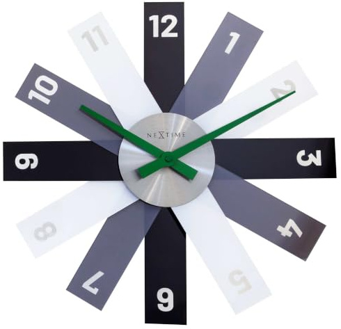 NeXtime Wanduhr, 40 cm, Silencieux-Schwarz/Acryl/Metall Plexiglas