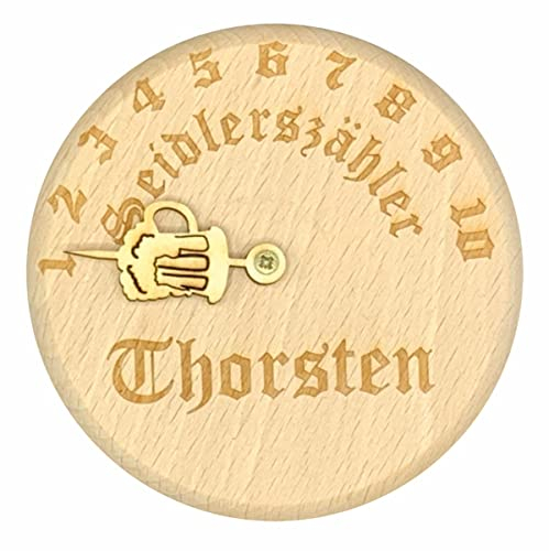 Fa. M. Manger Handgefertigter Bierglas Deckel für Biertrinker - Zähler für getrunkene Biere - Personalisierter Biergartendeckel - Größe 10cm - Passt auf Gläser ab 6,5cm Durchmesser