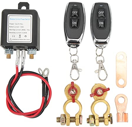 Luqeeg DC12V Coupe Batterie à Distance, Coupe Circuit de Voiture Anti Vol Empêche La Décharge de La Batterie, Courant élevé Coupe Batterie Maître pour RV ATV Voiture Bateau, Distance de Contrôle(#1)