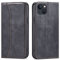 OKZone Compatible with iPhone 13 (6.1 Inches) Case, Magnetic Leather Mobile Phone Case for iPhone 13, Premium Leather Flip Foldable Card Slots Shockproof Stand Function (Black)