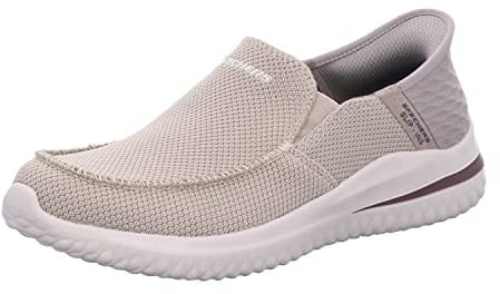 Skechers Herren Delson 3.0 Cabrino Slip-On, Taupe Knit, 45 EU