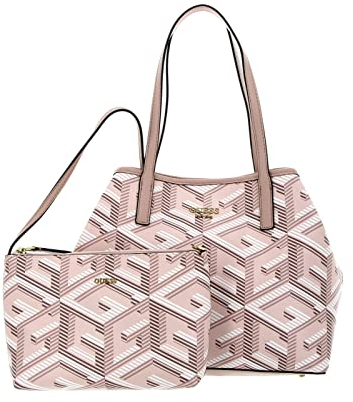 GUESS Women Vikky Tote Bag, Logo Rose pâle, Taille Unique