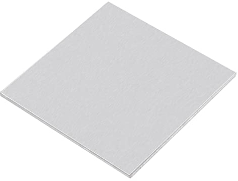 sourcing map Hoja de aluminio 1060, placa de aluminio rectangular de 100 mm x 100 mm, material de metal plano grueso de 4 mm con película protectora