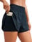 CRZ YOGA Damen 2 in 1 Running Shorts High Waist Schnelltrocknend Atmungsaktiv Sporthose Laufhose Laufshorts mit Tasche Echte Marine 38