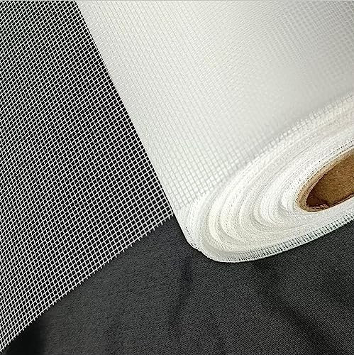 MEEYI Moustiquaire en Fibre de Verre sur découpe Couleur, Haute qualité et sans effilochage Lors de la Coupe résistante aux UV et à la déchirure 150x1300cm Filet Anti-Insectes Adhésif Blanc