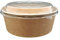 AC ALL CATERING Tazón desechable de Ensalada y Sopa marrón kraft Redondo 1100 ml con tapa PET