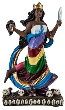 DRW Figur OYA Orisha, Göttin der Stürme und Stürme, aus Kunstharz, handbemalt, 9 x 5 x 16 cm