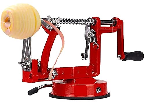 Crystals 3-in-1 Apple Peeler Slicer Corer Cutting Machine Kitchen Potato and Vegetable Machine - Red