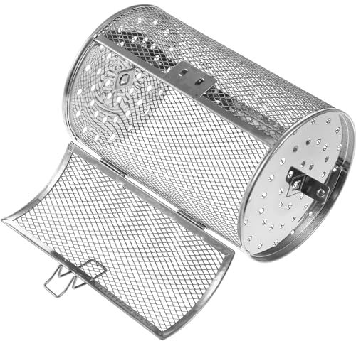 TOPBATHY Rotante Per Friggitrice Ad Aria in Acciaio Inossidabile - Accessori Per Forno E Griglia, Ideale Per Frutta Secca E Verdure, 18X12Cm, Silver Gray
