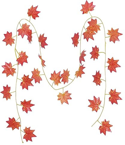 Zerodeko - Dauerhaftes Kunststoffmaterial Künstliche Ahornblätter Ranken für Tür Fenster Treppenhaus-