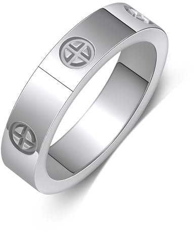 Yifnny Liebesring, Damen-Edelstahl-Ring Paar Valentine's Day Ring-Schmuck Verlobungsringe Eheringe Männer Kreuz Versprechen für Frauen Geschenk-Schmuck (7, Silber)