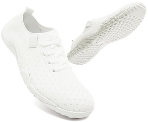 UNQWQZ Laufschuhe Turnschuhe Damen Leicht Sportschuhe Outdoor Sneaker Damen Hallenschuhe Sommerschuhe Bequem Straßenlaufschuhe Jogging Fitness Schuhe Weiss 36