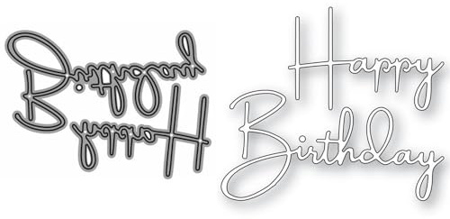 Wort Happy Birthday Stanzschablonen für Kartenherstellung, englisches Vokabular Metall-Stanzformen für Papier-Scrapbooking, DIY-Schablonen für Album, Party, Hochzeit, Feste, Dekoration