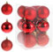 RELONGGI 6cm Weihnachtskugeln in Rot - 12pcs Christbaumkugeln aus Plastik, Splitterfrei, 3stile und in Tollen Farben (Rot, 6cm)