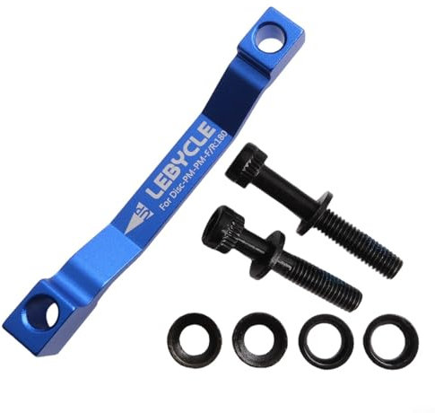 For ROTOR Bike Bicycle Disc Brake Adapter, For 160mm Post Fork Mount to 180/203 mm, Aluminum Alloy Construction, Front and Rear Wheels (Blue 180mm)