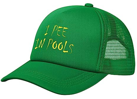 GQWJKSZ Trucker-Mütze „I Pee in Pools“, Unisex, Netz-Baseballmütze, verstellbar, Papa-Mütze
