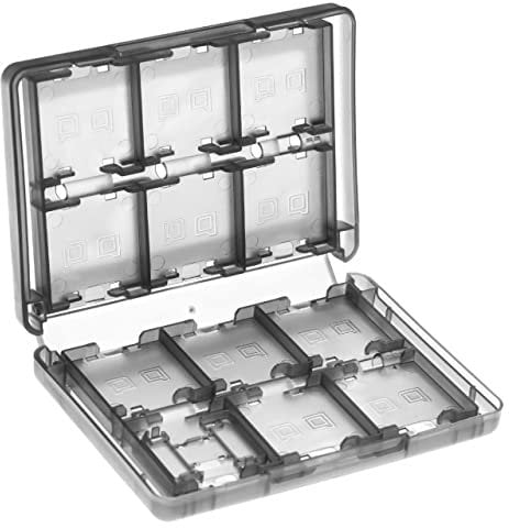 vhbw Custodia Compatibile con Nintendo 3DS XL, DSi Giochi per Console, schede di Memoria - Nero/Trasparente