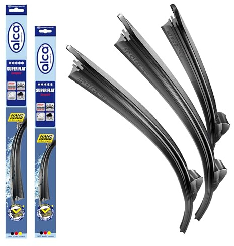 alca® Scheibenwischer Komplettset für CITROËN XSARA | 04.1997 - 03.2005, SUPER FLAT Flachbalkenwischer, extraflaches Design, Flexibel, Nanographitbeschichtung