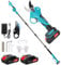 Elektrische Gartenschere Mit 200cm Stange,Akku Astschere 50mm, Sk7-Klingen, 4000mAh Baumschere mit Display,6–8 Arbeitsstunden Gartenschere mit bürstenlosem Motor für Gartenarbeit und Obstbäume