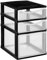 Schubladenbox DIN A4 mit 3 Schubladen 34,5x26x39 cm - schwarz-transparent Kunststoff Drawer Tower Box Organizer für Schreibtisch Easy-Pull-System