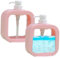 Seifenspender, 2 Stück Duschgelspender, 300 ml Pumpspender, Kleiner Kunststoff Seifenspender, Transparente Lotionsflasche,Auslaufsicherer Kunststoff Seifenspender,Befüllbar mit Duschgel(Rosa)