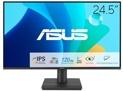 ASUS Eye Care VA259HGA - 24,5 Zoll Full HD Monitor - Flicker-Free, Blaulichtfilter, Adaptive-Sync - 120 Hz, 1ms MPRT, 16:9 IPS Panel, 1920x1080 - VESA 100x100, D-Sub, HDMI, Speaker