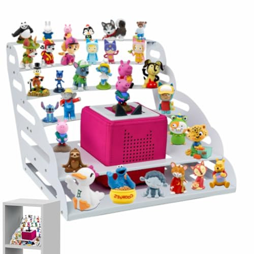 DUDSOEHO für Tonie Regal magnetisch, Metallregal für Toniebox, Tonies Aufbewahrung für Tonie-Figuren 30-50 Stück im Kinderzimmer Deko für Kinder zum Spielen und Sammeln, Weiß