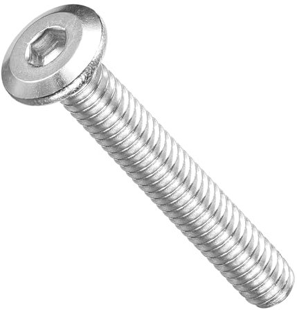METALLIXITY Flat Head Hex Socket Cap Screws Bolts(1/4-20x1-3/4) 20Pcs, 304 Stainless Steel Hex Socket Furniture Bolts Screws - for Furniture Woodworking Project, Silver Tone