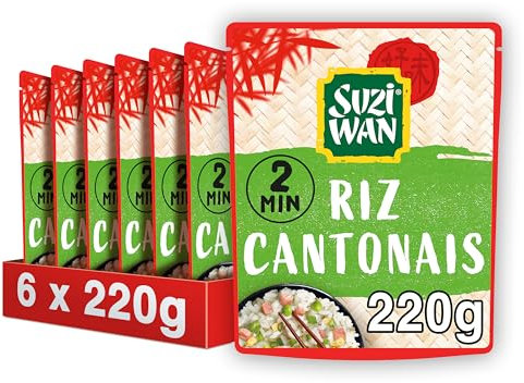 SUZI WAN Riz Micro-ondable Cantonais 2min - 6x220g