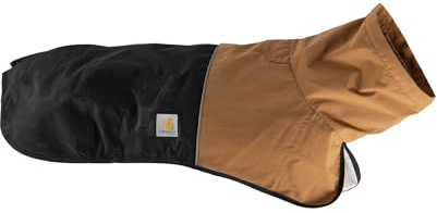 Carhartt Durable Dog Rain Jacket W/Waterproof Storm Defender Material and Adjustable Straps, Carhartt Brown/Black, Medium