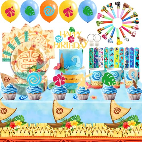 Blinlin Forniture per Feste a Tema Ocean, Set di Stoviglie da Festa Oceano, Adatto per la decorazione di feste di compleanno a tema sottomarino, per 10 persone