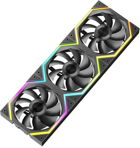 Jungle Leopard Galaxy 120mm PC Case Fan, ARGB and PWM Cooling Fans PC, Axle Core Double Ring CD Pattern Module Computer Fans, Daisy-Chain 5V RGB Fan (Black 3 Pack)