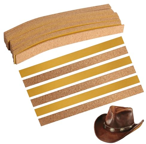 SGYKJ Paquete de 40 reductores de sombrero, banda de sombrero interior autoadhesiva, tiras de corcho autoadhesivas de 200 x 20 x 2 mm para ajustar el tamaño del sombrero, tiras de corcho.