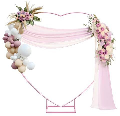 Fiita Heart Wedding Arch 2m Rose Arch background stand Metal Heart montgolfière Arch cadre avec base pour la décoration de fête d'anniversaire de mariage