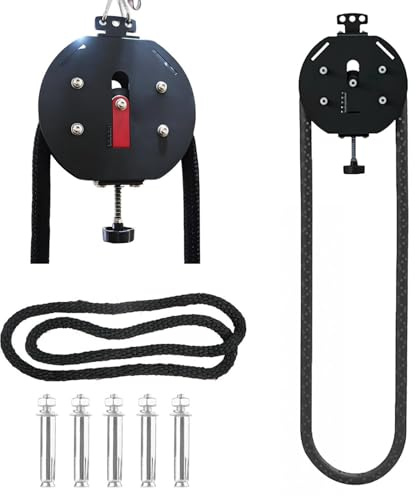 ZEEKYFOR Entrenador de Cuerda Sin Fin, máquina de Poleas con Resistencia Ajustable, Equipo de Entrenamiento Físico con Cuerda de Tracción