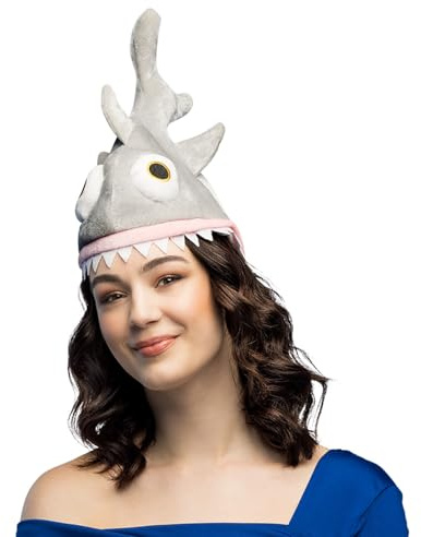 Boland 99951 - Hut Hai für Erwachsene, Einheitsgröße, grau, Fisch, Unterwasserwelt, Kopfbedeckung, Accessoire, Motto Party, Karneval