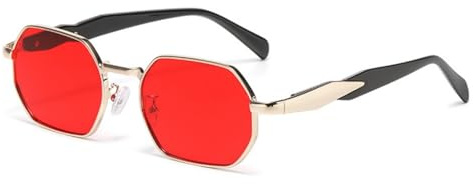 ASYHV Retro Sonnenbrille Damen Herren Vintage,Hexagon Quadratische Sonnenbrille mit UV400 Schutz