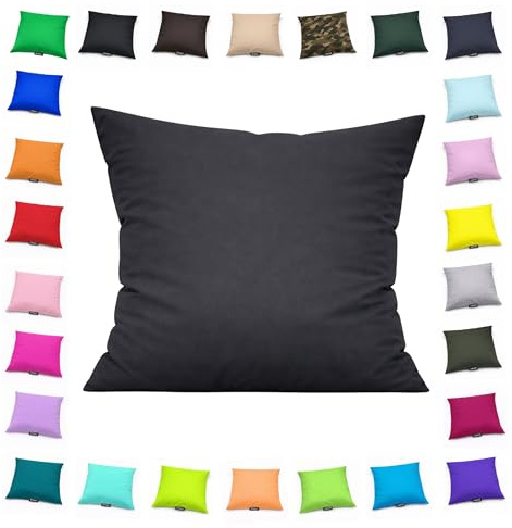 BuBiBag Outdoor Sitzkissen 45 x 45 cm, wasserabweisend, wetterfest und formstabil, mit EPS-Füllung, Oeko-TEX Bezugsstoff, für Gartenmöbel, Balkon, Terrasse, Lounge und Palettenmöbel, Anthrazit