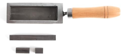 Grobo Adjustable Cast Iron Jewelry Casting Mold Ingot Mold For Gold Silver Bar Making With Wood Handle Heavy Duty Metal Casting Tool