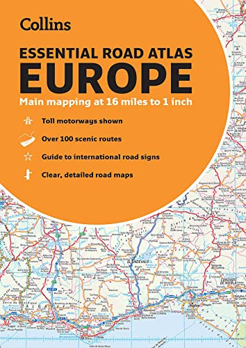 Collins Essential Road Atlas Europe: Clear and detailed map of Europe in handy A4 paperback