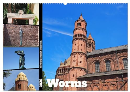 Worms-Nibelungenstadt am Rhein (Wandkalender 2026 DIN A2 quer), CALVENDO Monatskalender: Die Stadt Worms ist geprägt von über 2000 Jahre Geschichte, ... Nibelungensage. (CALVENDO Orte)
