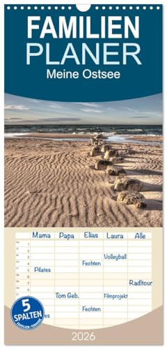Familienplaner 2026 - Meine Ostsee mit 5 Spalten (Wandkalender, 21 cm x 45 cm), CALVENDO: Impressionen entlang der Ostsee (CALVENDO Orte)