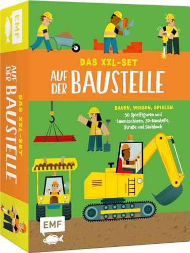 Das XXL-Set – Bauen, Wissen, Spielen: Auf der Baustelle: Mit 50 tollen Spielfiguren und beweglichen Baumaschinen, ausklappbarer 3D-Baustelle, Straße zum Zusammensetzen und Sachbuch