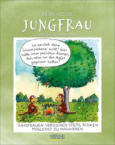 Jungfrau 2027: Sternzeichenkalender-Cartoonkalender als Wandkalender im Format 19 x 24 cm.