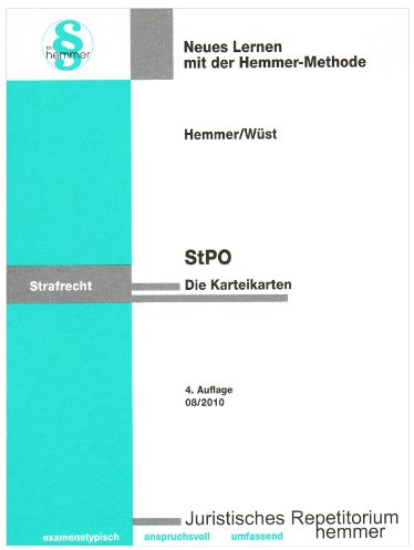 STPO Es handelt sich um Karteikarten. (Karteikarten - Strafrecht)